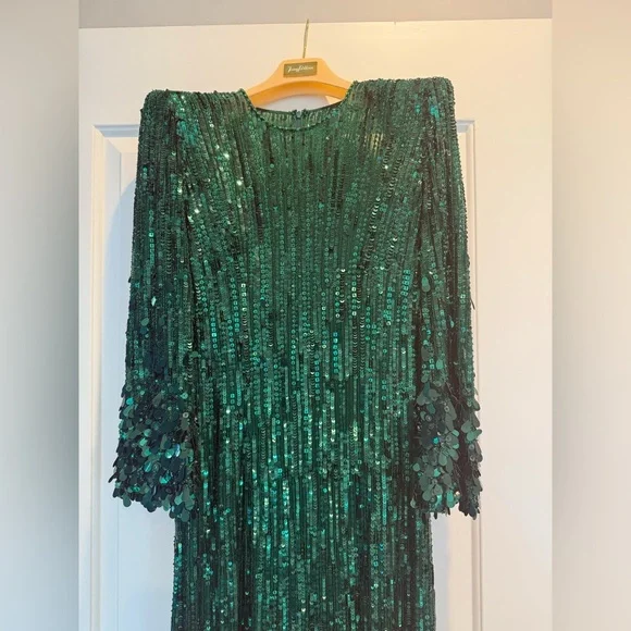 Jenny Packham Forest Green Nymph Dress worn once - Picture 3 of 12